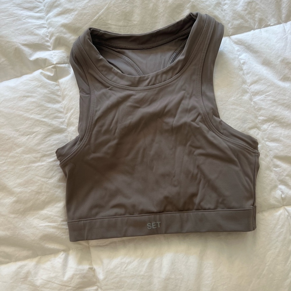 SET Active Brown Crop Top